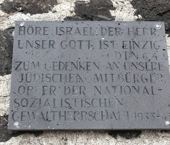 Synagoge Saffig - Schild, © VG Pellenz/Chagas da Silva Synagoge Saffig - Schild, © VG Pellenz/Chagas da Silva