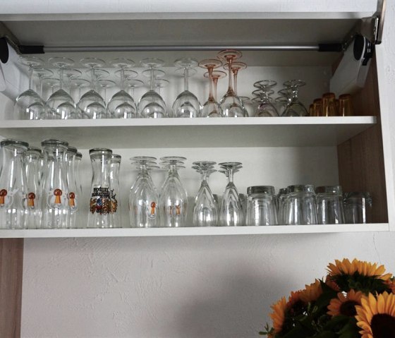 Gläser im Frühstücksraum Gläser im Frühstücksraum