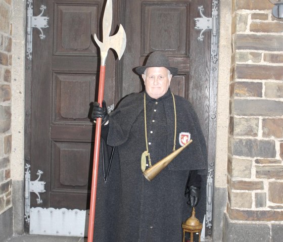 Nachtwächter Hr. Kurth, © TI Vulkanregion Laacher See/S. Schote Nachtwächter Hr. Kurth, © TI Vulkanregion Laacher See/S. Schote