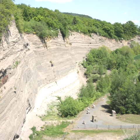 Le mur du Wingertsberg vu d'en haut, © VG Mendig/Neideck