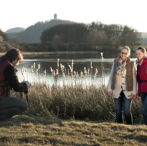 Rodder Maar avec vue sur le ch&acirc;teau d'Olbr&uuml;ck, &copy; VG Brohltal