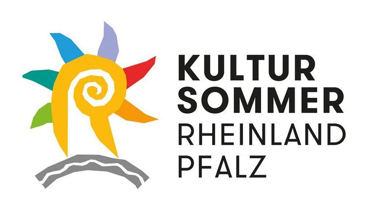 The image shows a colorful logo with the inscription "CULTURE SUMMER RHINE-PALATINATE". It is surrounded by a stylized sun that is designed in various colors.