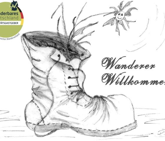 Wanderer herzlich willkommen, &copy; A. R&uuml;ber