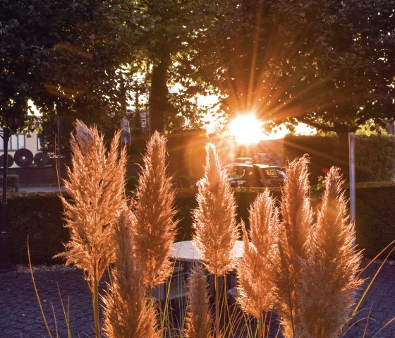 Sonnenaufgang im Biergarten Hotel HANSA, &copy; A. Rueber