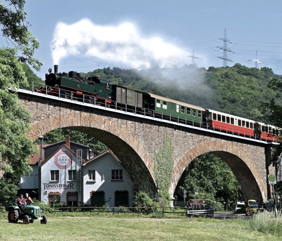 Dampflok auf Viadukt, &copy; Walter Br&uuml;ck