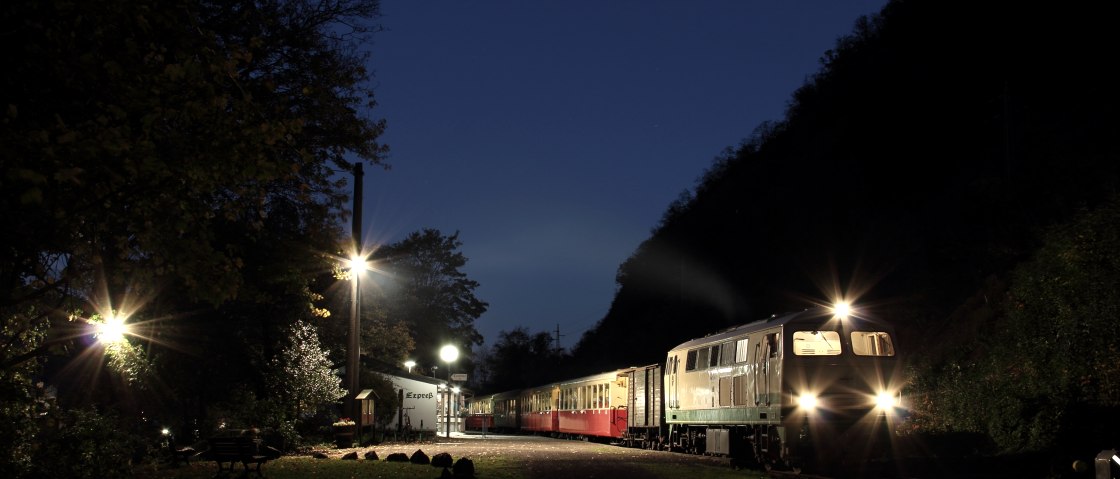 Mit der Mondscheinfahrt kehrt am 9. August ein Klassiker in den Fahrplan der Brohltalbahn zurück, © Maxim Roßdeutscher