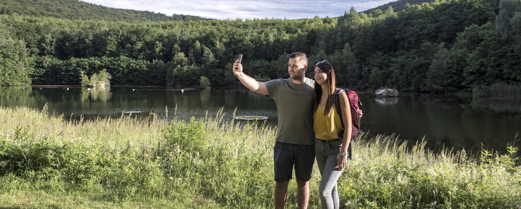 Selfie am Kufter Waldsee, &copy; Kappest/Vulkanregion Laacher See