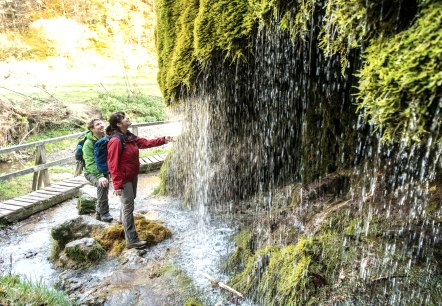 Erfrischung am Wasserfall Dreim&uuml;hlen am Eifelsteig, &copy; Eifel Tourismus GmbH, D. Ketz
