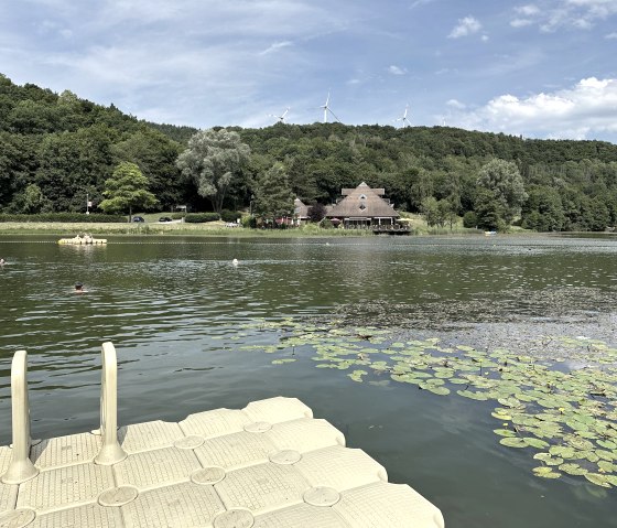 Blick auf die Badestelle am Waldsee Rieden, © Eifel Tourismus
